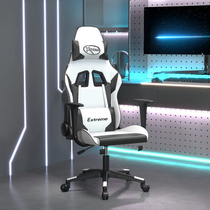 Black and White Gaming Chair in Faux Leather