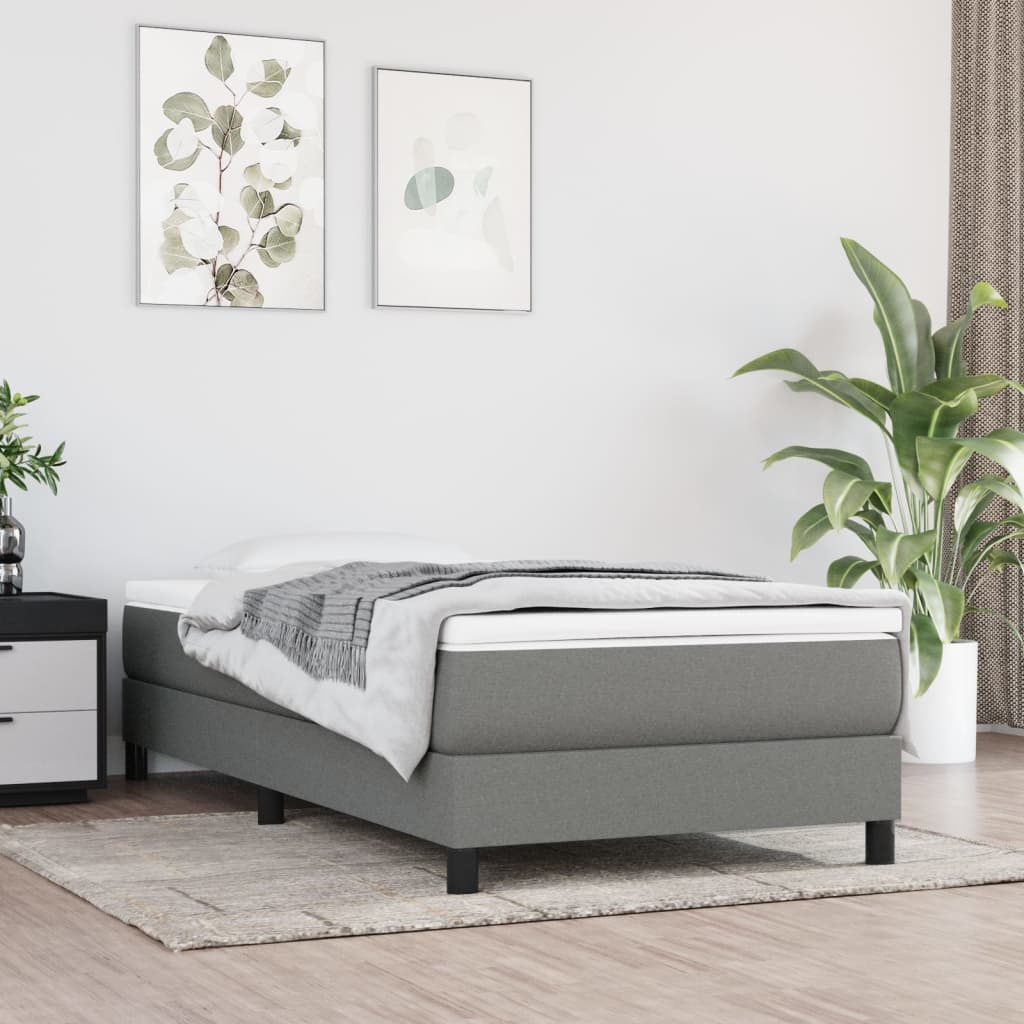 Struttura Letto a Rete a Molle Grigio Scuro 80x200 cm Tessuto