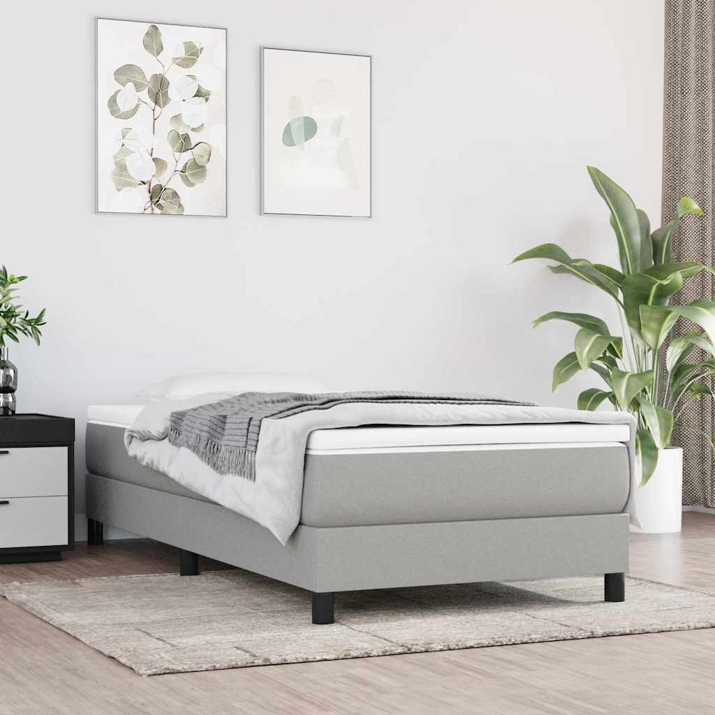 Struttura Letto a Rete a Molle Grigio Chiaro 90x190 cm Tessuto