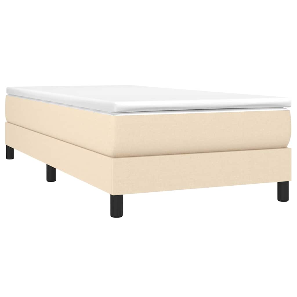Struttura Letto a Rete a Molle Crema 90x190 cm in Tessuto