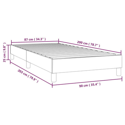 Struttura Letto a Rete a Molle Grigio Scuro 90x200 cm Tessuto