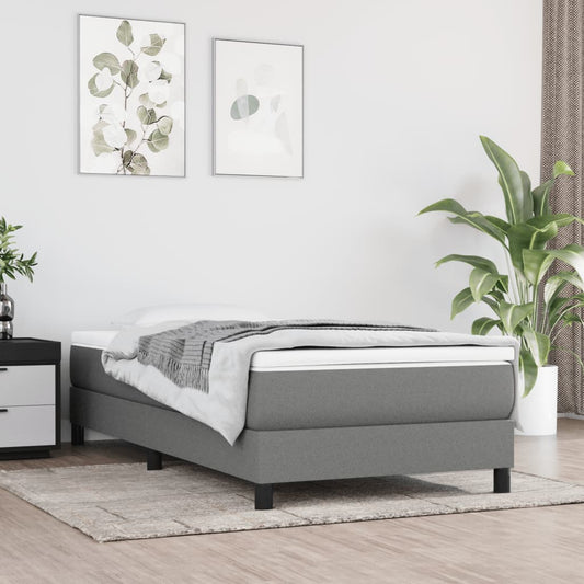 Struttura Letto a Rete a Molle Grigio Scuro 90x200 cm Tessuto