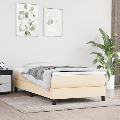 Struttura Letto a Rete a Molle Crema 100x200 cm in Tessuto