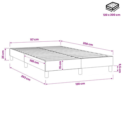 Struttura Letto a Rete a Molle Grigio Chiaro 120x200 cm Tessuto