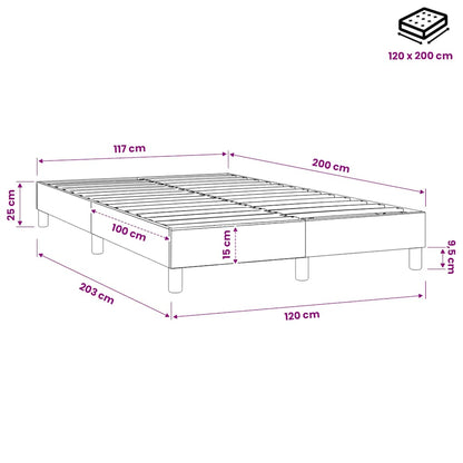 Struttura Letto a Rete a Molle Marrone Scuro 120x200 cm Tessuto