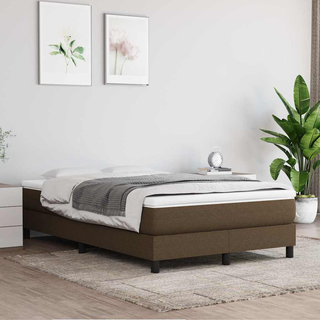 Struttura Letto a Rete a Molle Marrone Scuro 120x200 cm Tessuto