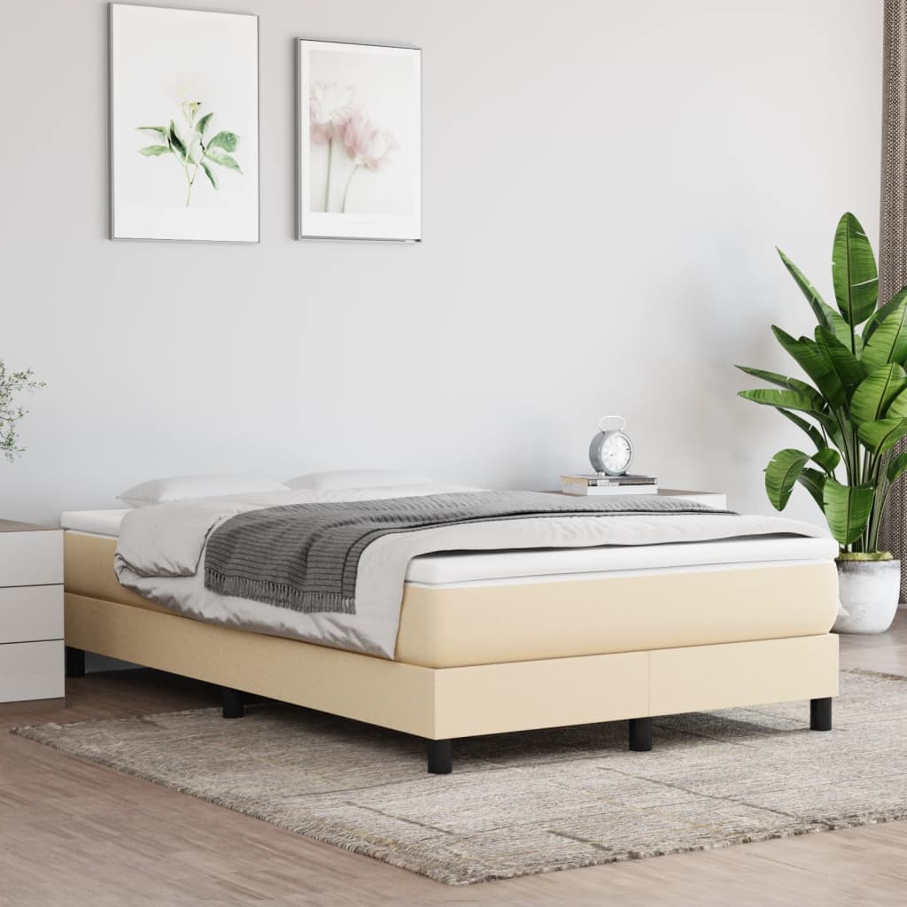 Struttura Letto a Rete a Molle Crema 120x200 cm Tessuto | homemem39