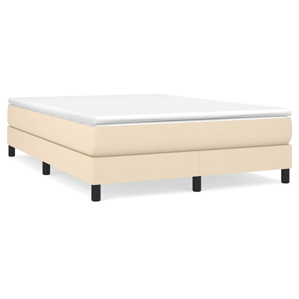 Struttura Letto a Rete a Molle Crema 140x190 cm in Tessuto