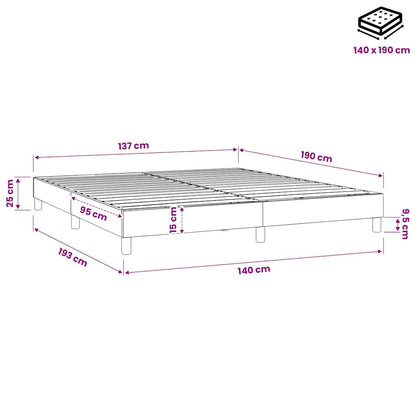 Struttura Letto a Rete a Molle Crema 140x190 cm in Tessuto