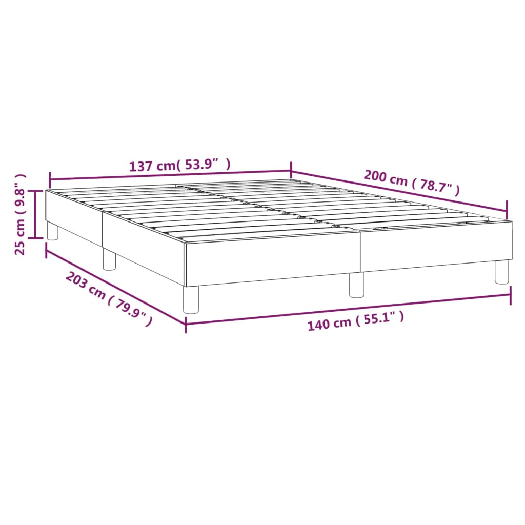 Struttura Letto a Rete a Molle Blu 140x200 cm in Tessuto | homemem39