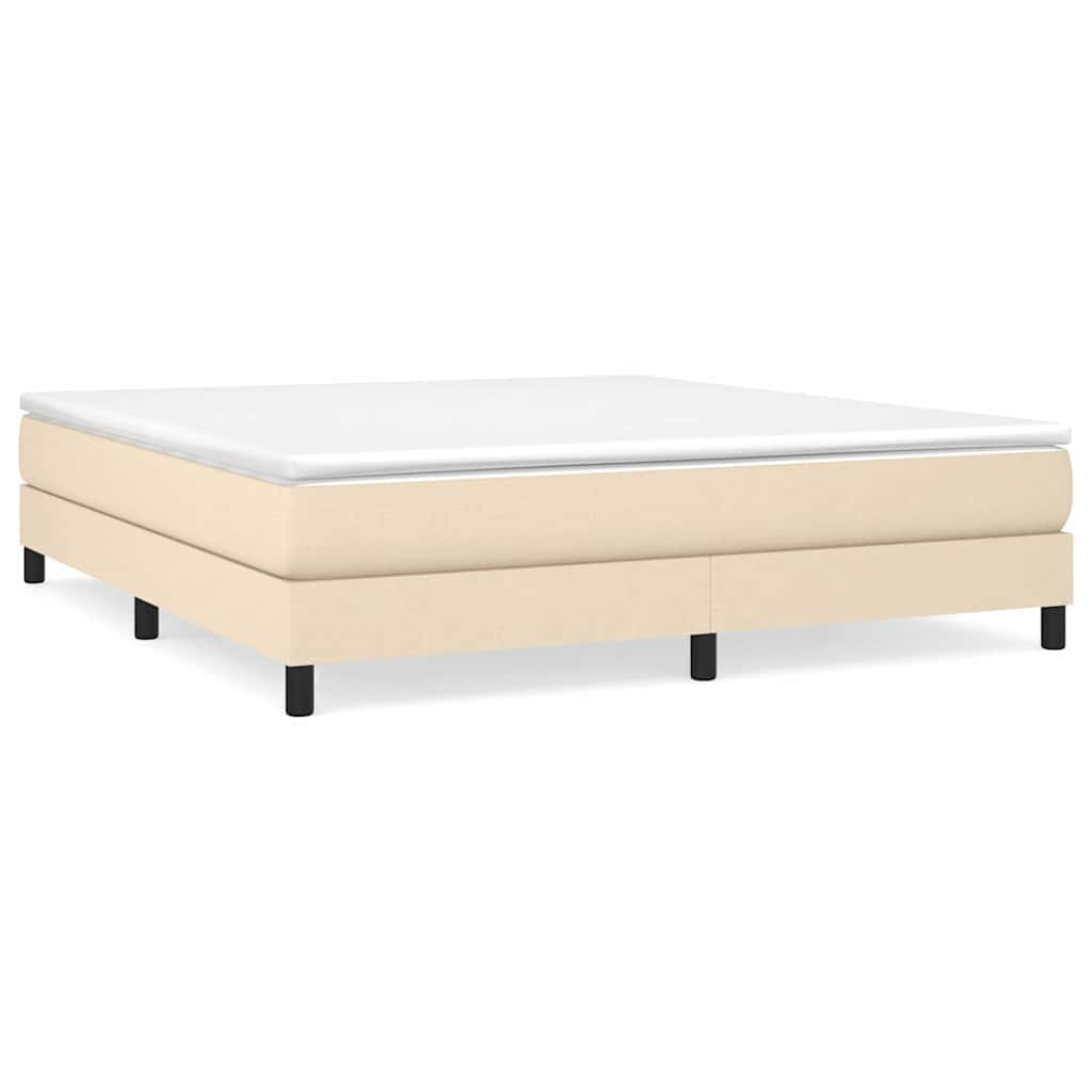 Struttura Letto a Rete a Molle Crema 160x200 cm in Tessuto