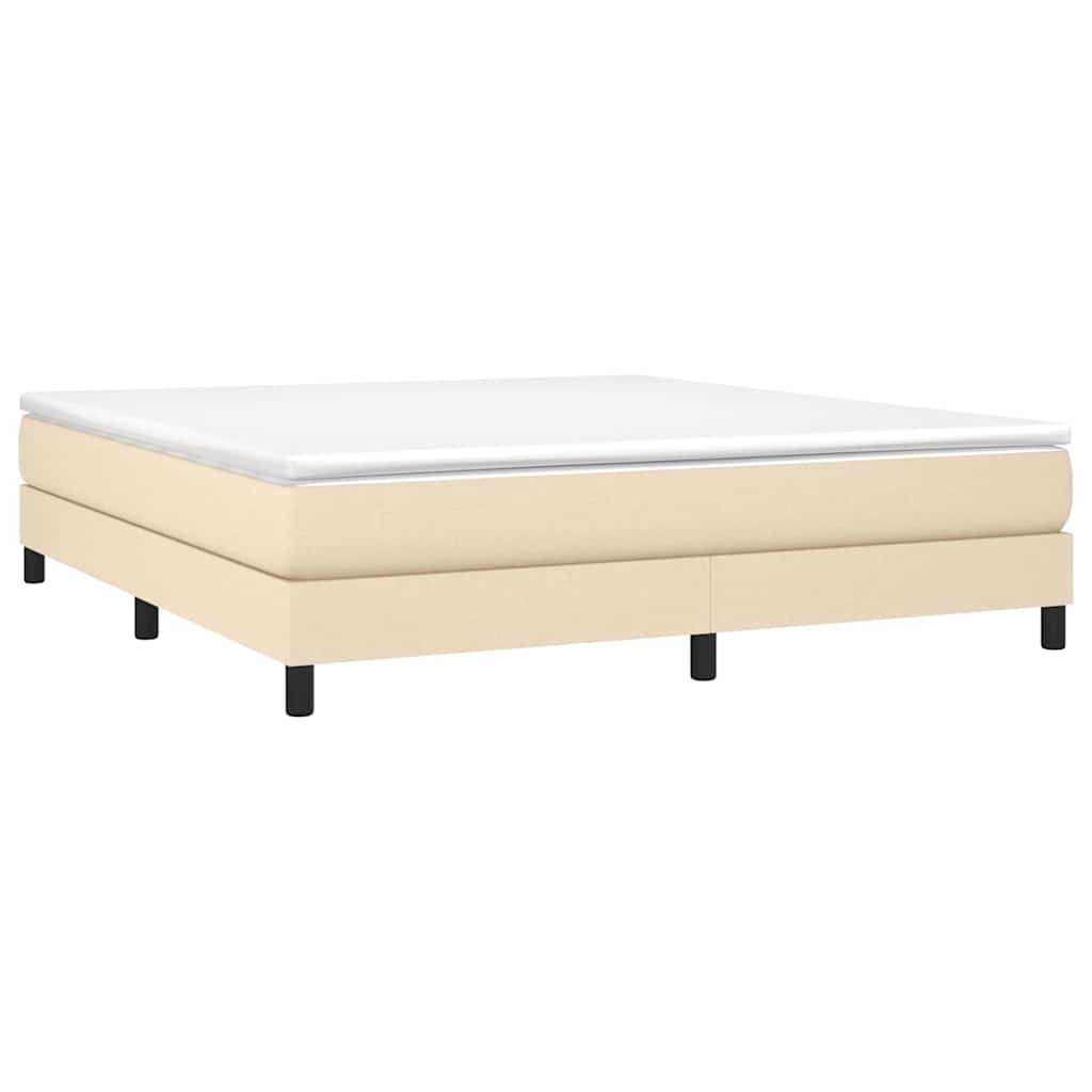 Struttura Letto a Rete a Molle Crema 160x200 cm in Tessuto