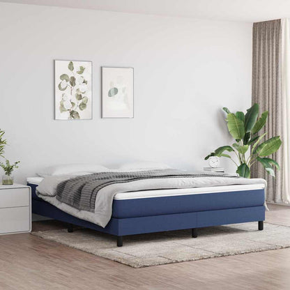 Struttura Letto a Rete a Molle Blu 160x200 cm in Tessuto