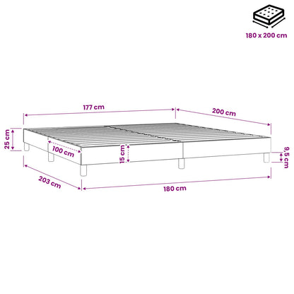Struttura Letto a Rete a Molle Grigio Chiaro 180x200 cm Tessuto