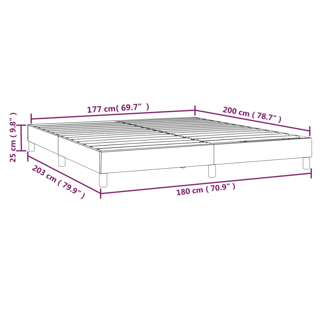 Struttura Letto a Rete a Molle Grigio Scuro 180x200 cm Tessuto | homemem39