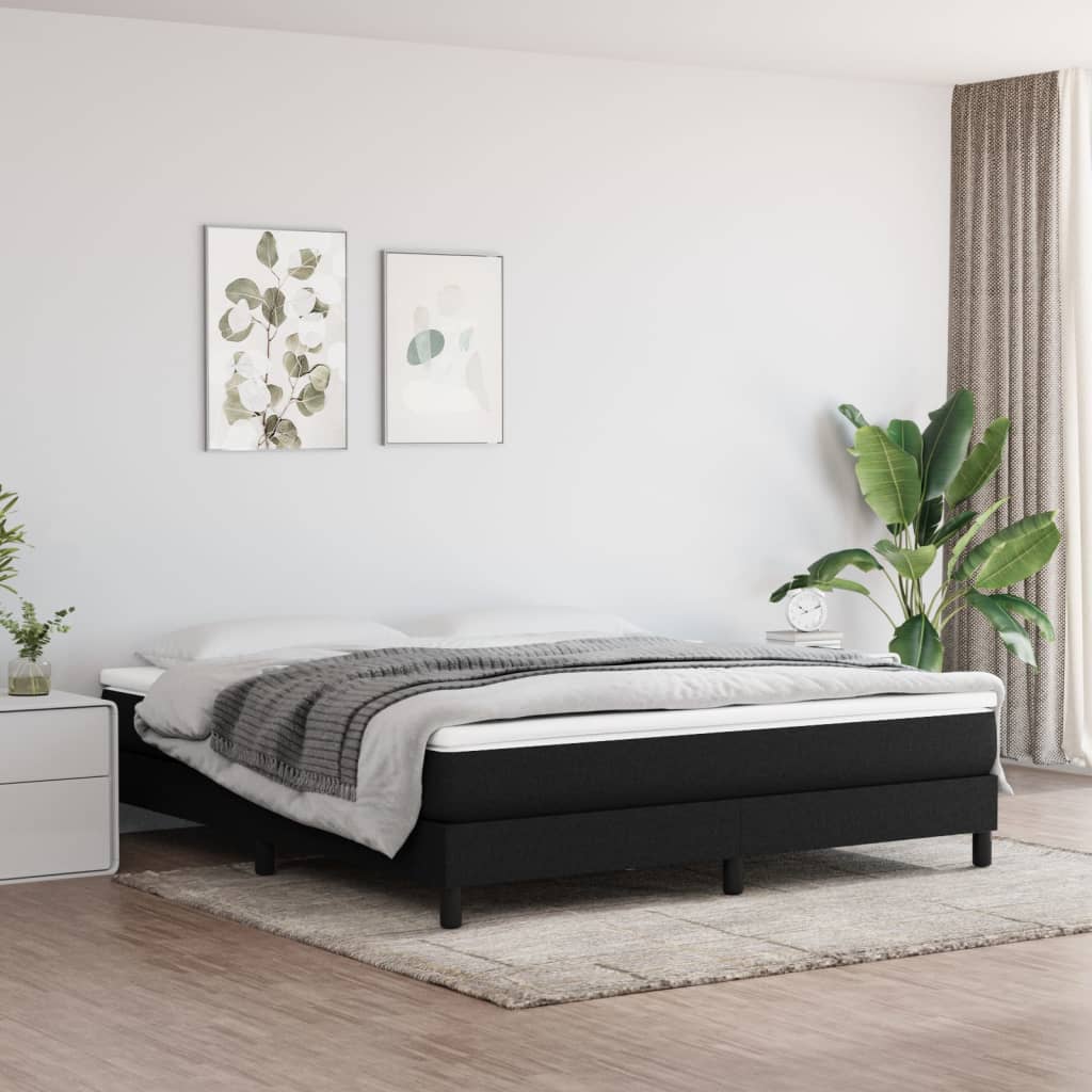 Struttura Letto a Rete a Molle Nero 180x200 cm in Tessuto | homemem39