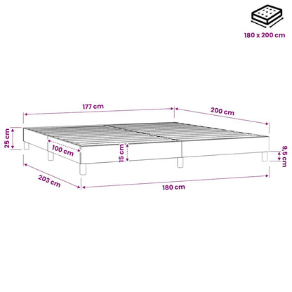 Struttura Letto a Rete a Molle Tortora 180x200 cm in Tessuto