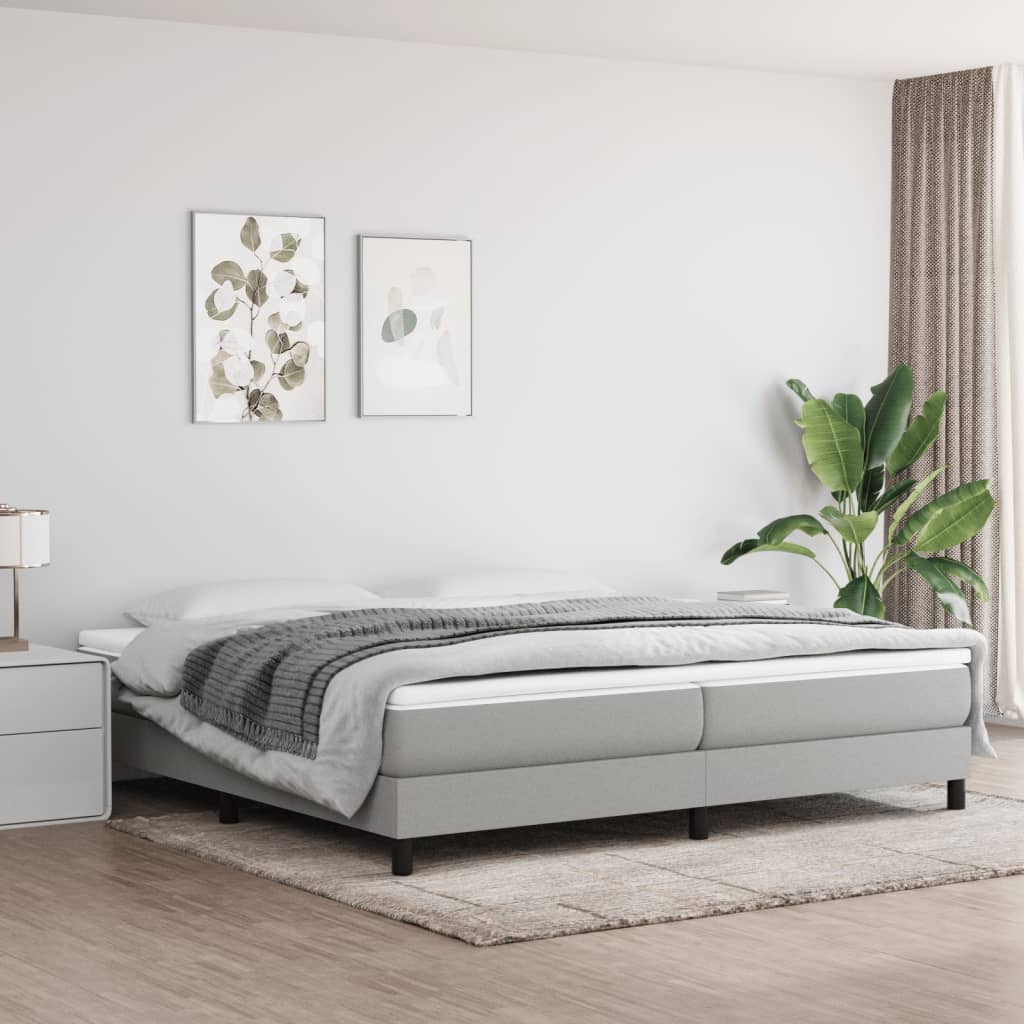 Struttura Letto a Rete a Molle Grigio Chiaro 200x200 cm Tessuto | homemem39
