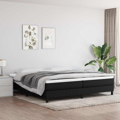 Struttura Letto a Rete a Molle Nero 200x200 cm in Tessuto