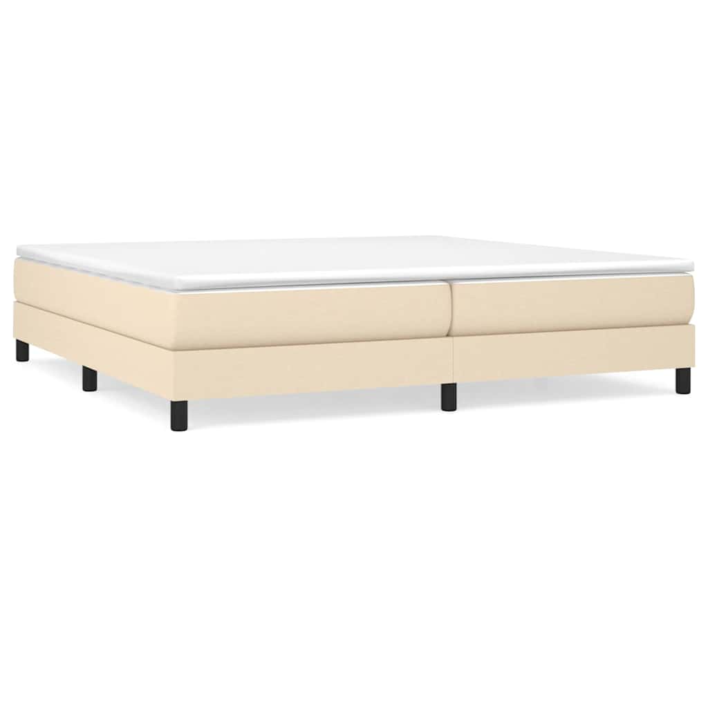 Struttura Letto a Rete a Molle Crema 200x200 cm in Tessuto