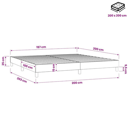 Struttura Letto a Rete a Molle Crema 200x200 cm in Tessuto