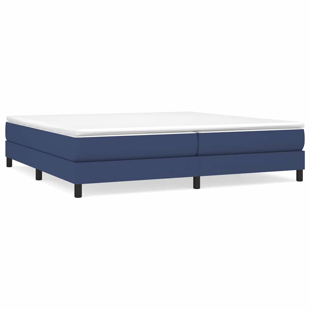 Struttura Letto a Rete a Molle Blu 200x200 cm in Tessuto