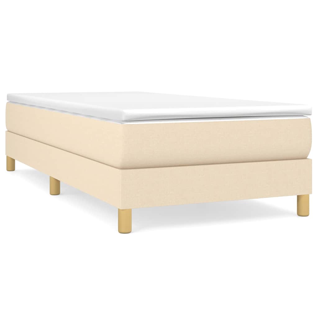 Struttura Letto a Rete a Molle Crema 80x200 cm in Tessuto