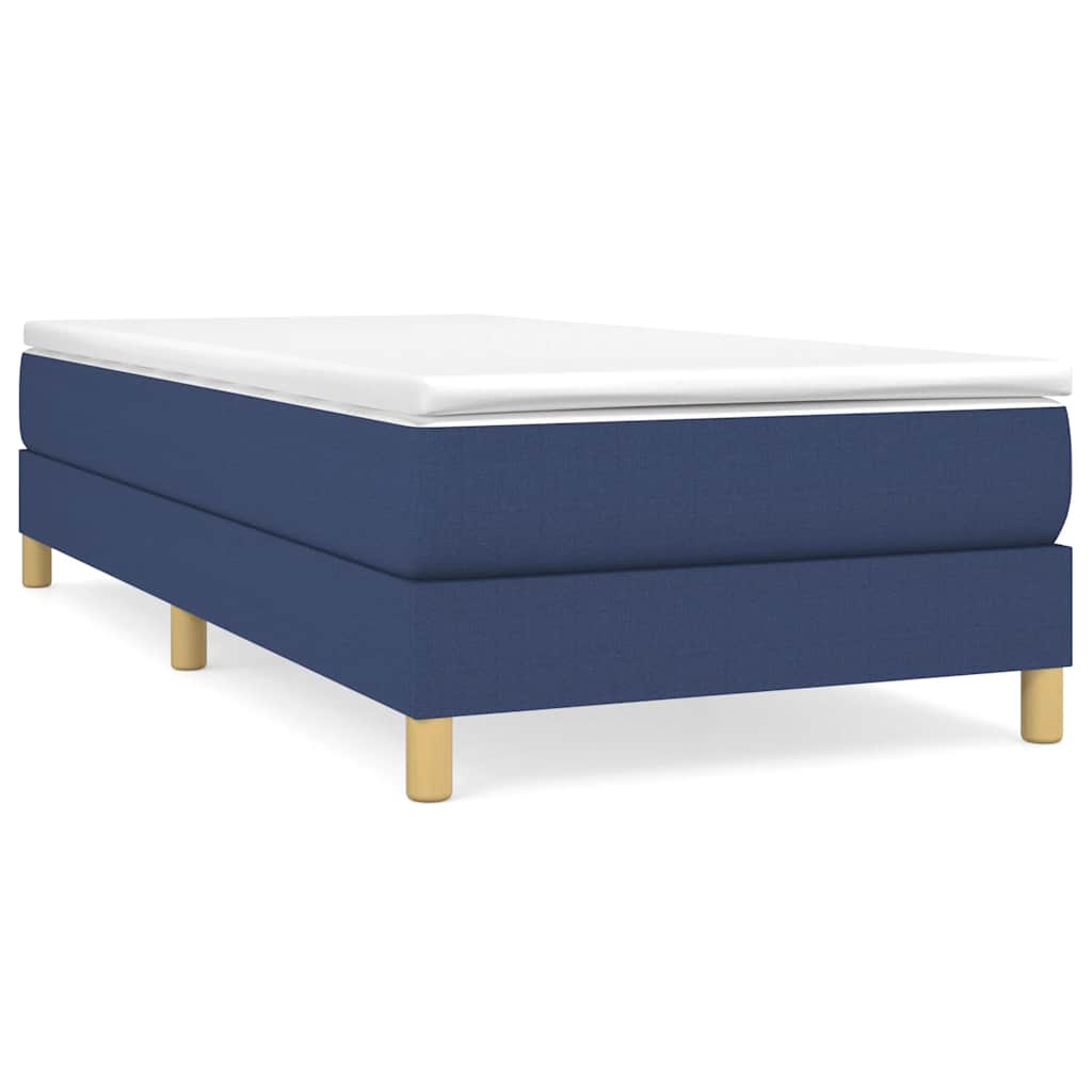 Struttura Letto a Rete a Molle Blu 80x200 cm in Tessuto
