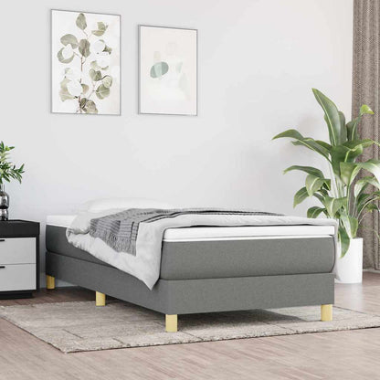 Struttura Letto a Rete a Molle Grigio Scuro 90x190 cm Tessuto