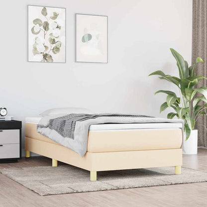 Struttura Letto a Rete a Molle Crema 90x190 cm in Tessuto