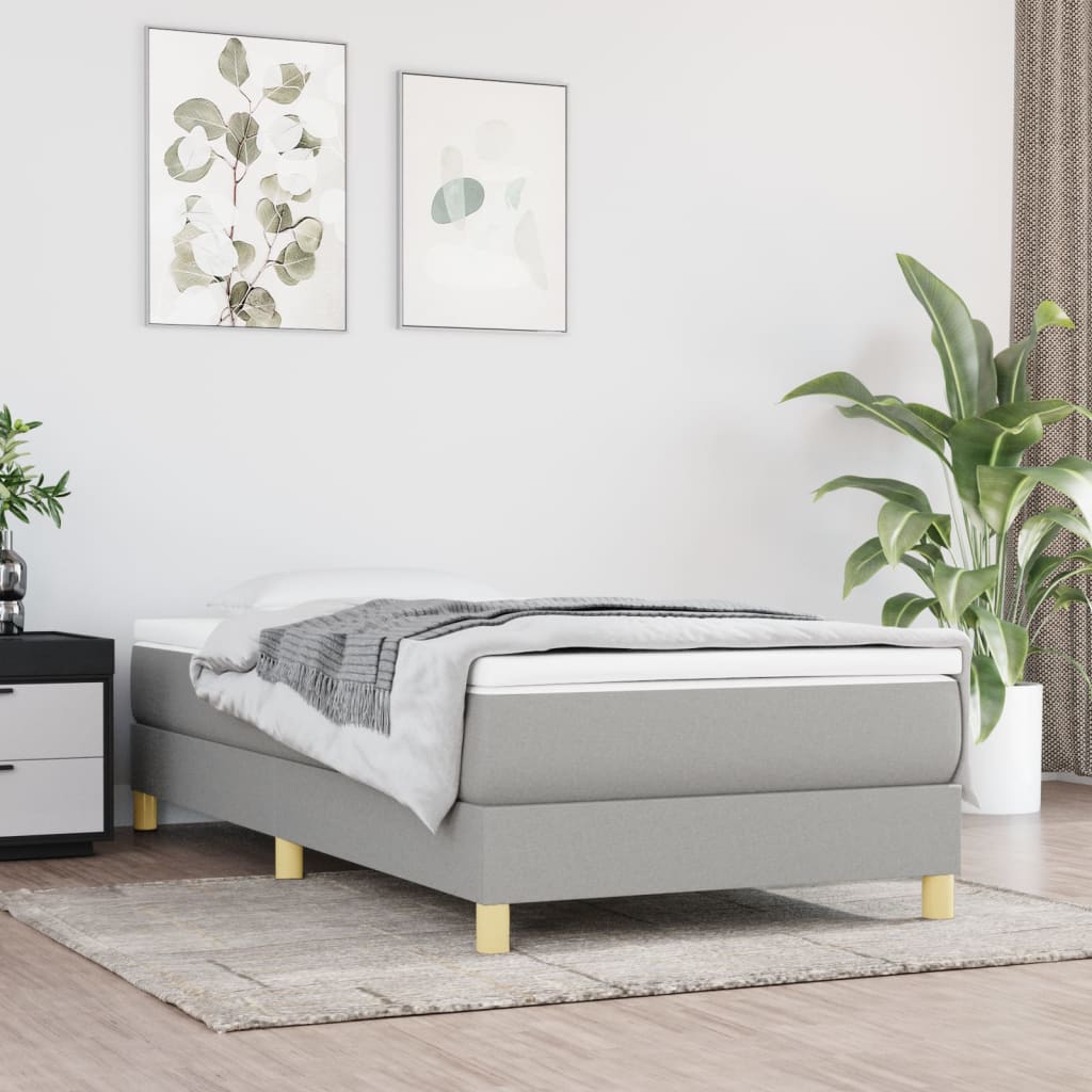 Struttura Letto a Rete a Molle Grigio Chiaro 90x200 cm Tessuto | homemem39