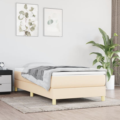 Struttura Letto a Rete a Molle Crema 90x200 cm in Tessuto | homemem39