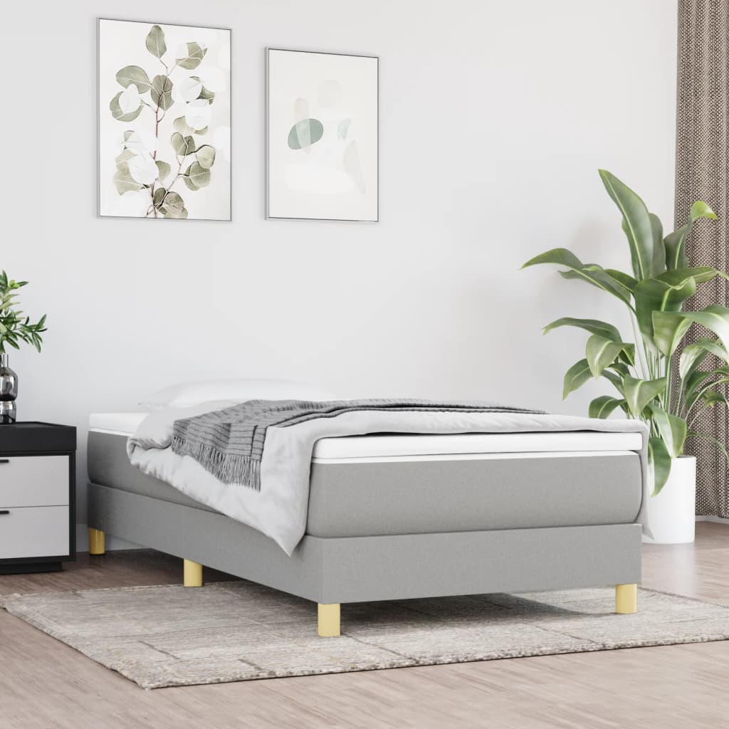 Struttura Letto a Rete a Molle Grigio Chiaro 100x200 cm Tessuto | homemem39