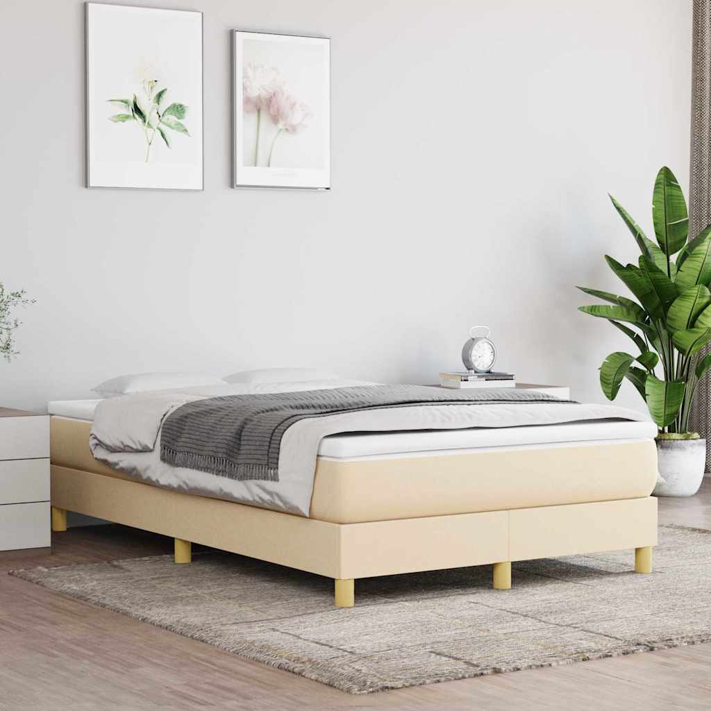 Struttura Letto a Rete a Molle Crema 120x200 cm Tessuto