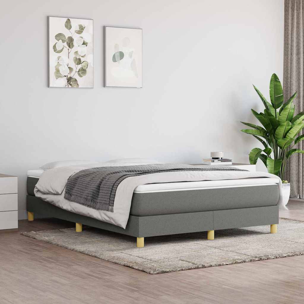 Struttura Letto a Rete a Molle Grigio Scuro 140x190 cm Tessuto
