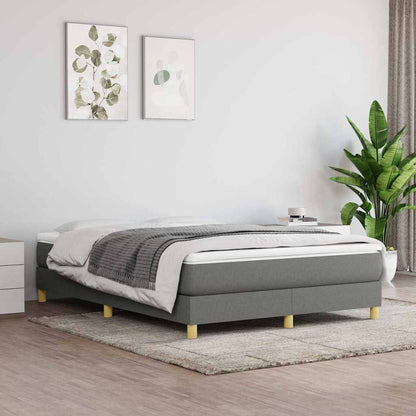 Struttura Letto a Rete a Molle Grigio Scuro 140x190 cm Tessuto