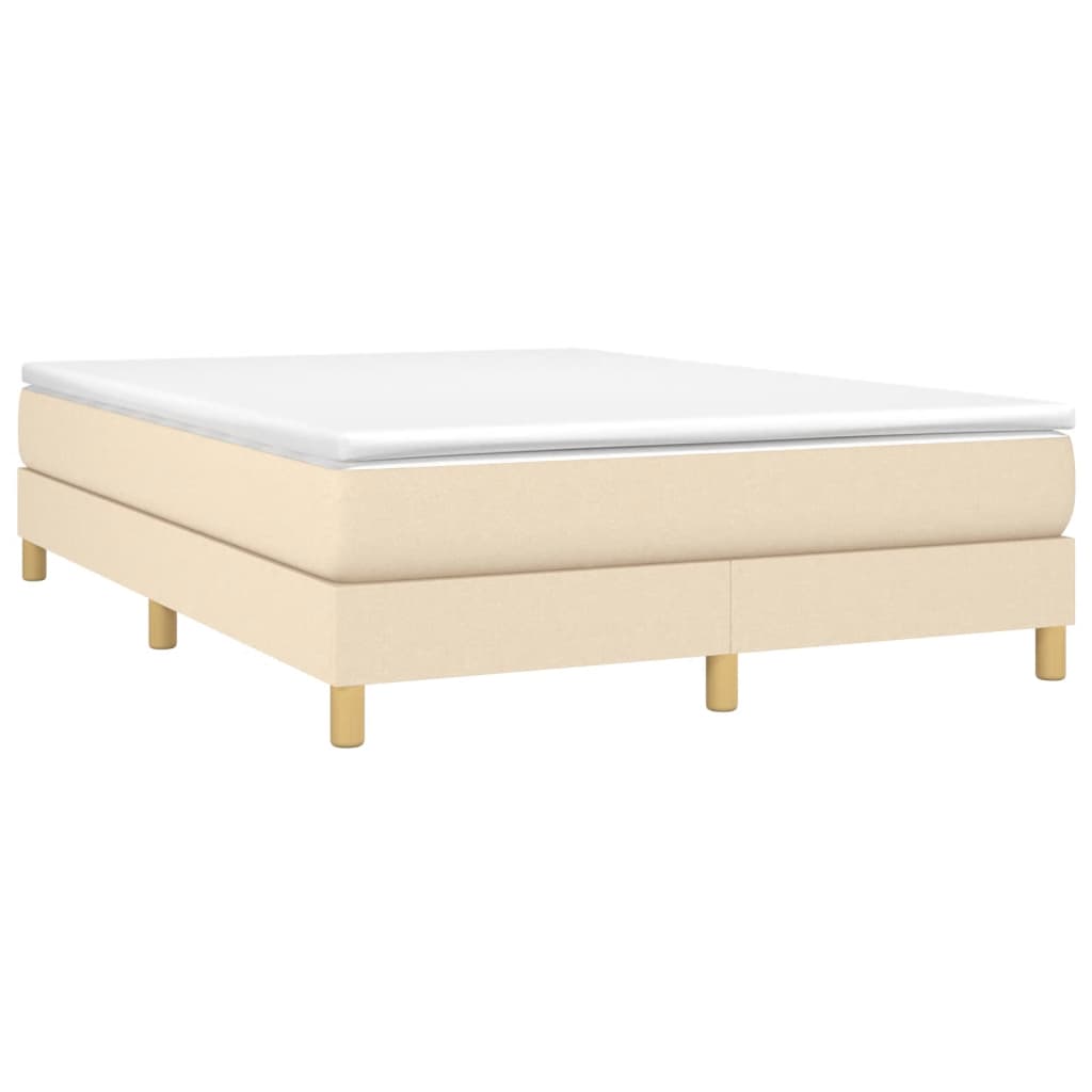Struttura Letto a Rete a Molle Crema 140x190 cm in Tessuto | homemem39