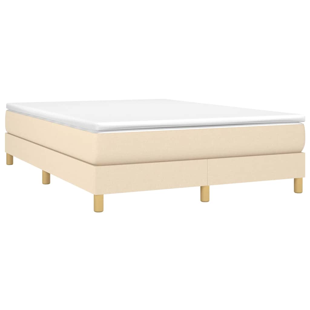 Struttura Letto a Rete a Molle Crema 140x190 cm in Tessuto