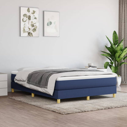 Struttura Letto a Rete a Molle Blu 140x190 cm in Tessuto