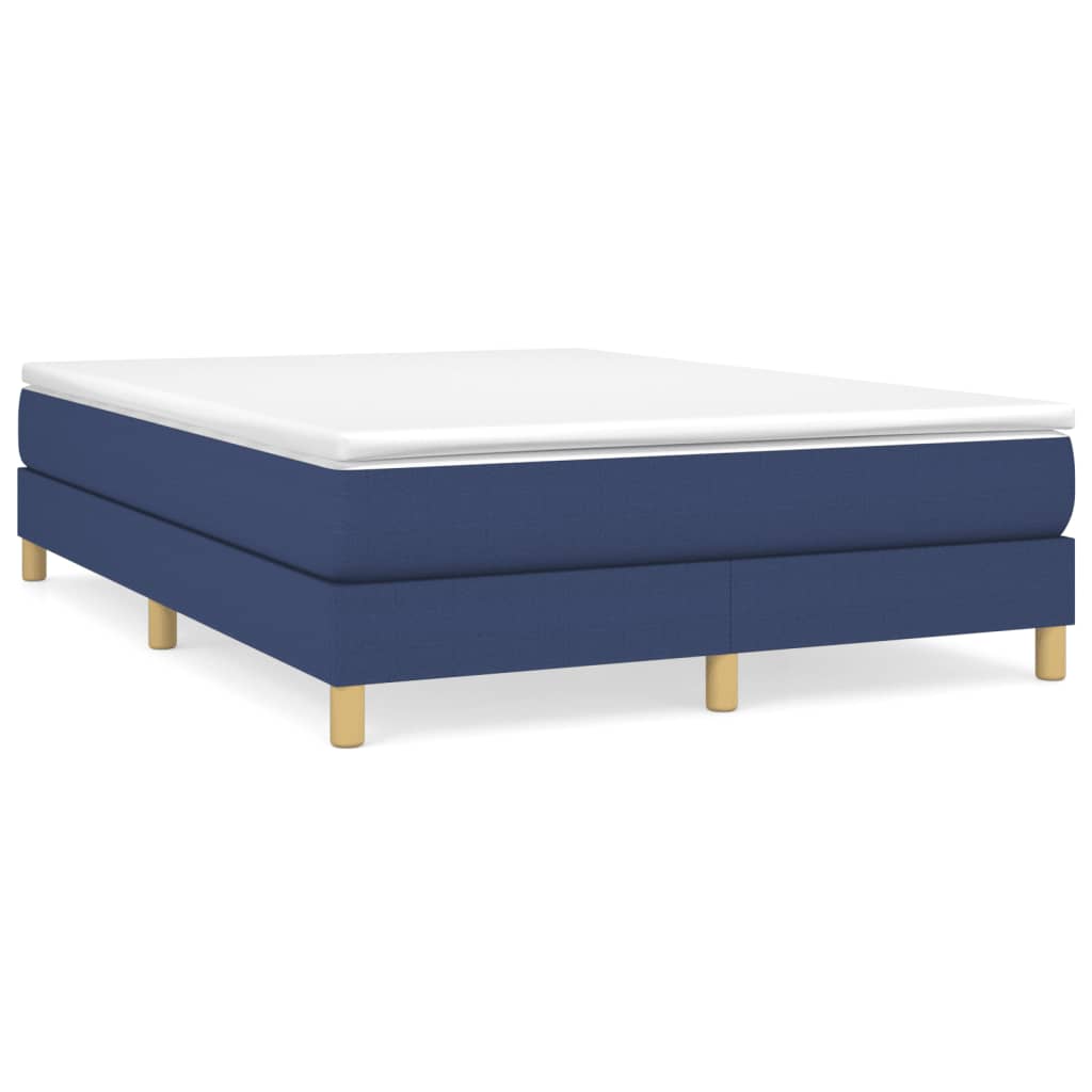Struttura Letto a Rete a Molle Blu 140x200 cm in Tessuto
