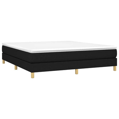 Struttura Letto a Rete a Molle Nero 160x200 cm in Tessuto