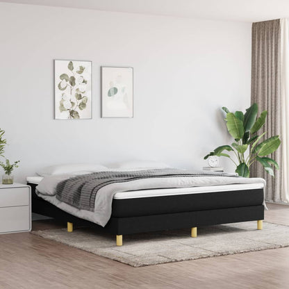 Struttura Letto a Rete a Molle Nero 160x200 cm in Tessuto | homemem39