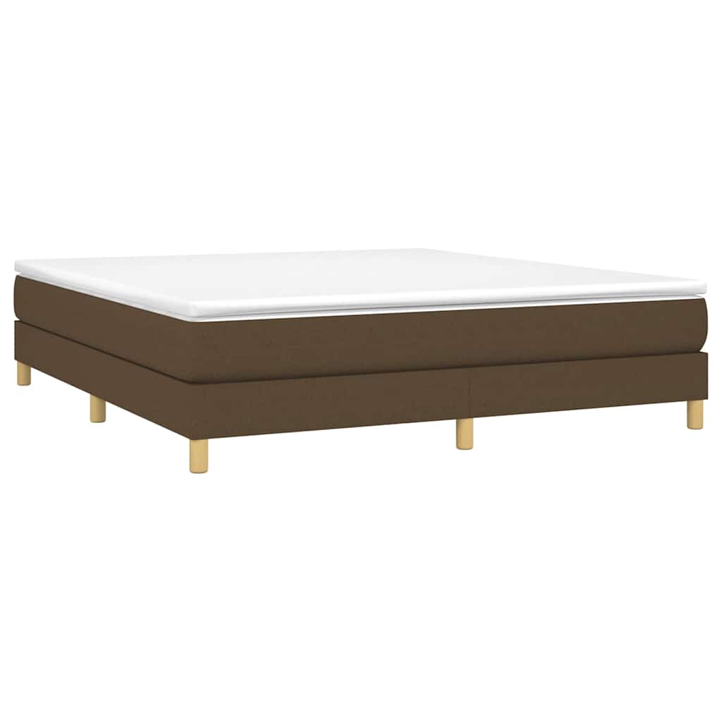 Struttura Letto a Rete a Molle Marrone Scuro 160x200 cm Tessuto