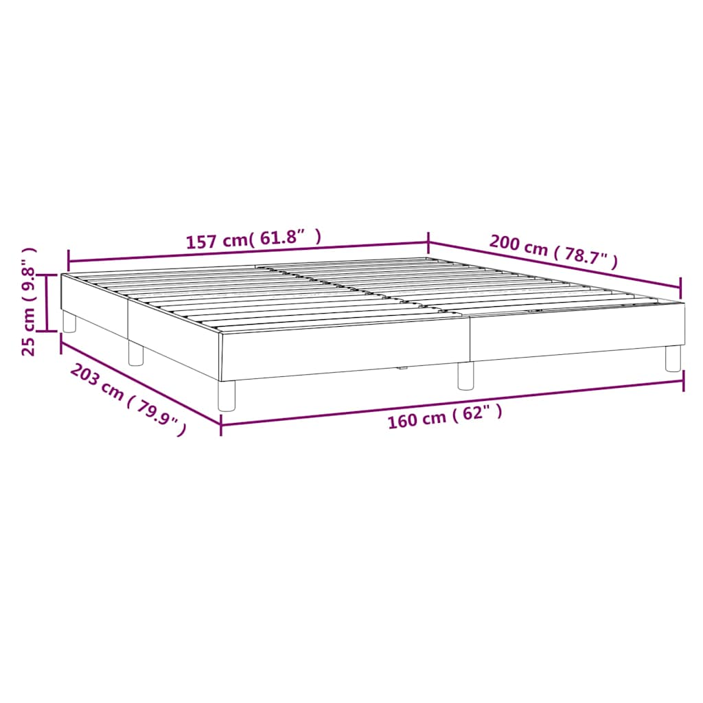 Struttura Letto a Rete a Molle Marrone Scuro 160x200 cm Tessuto