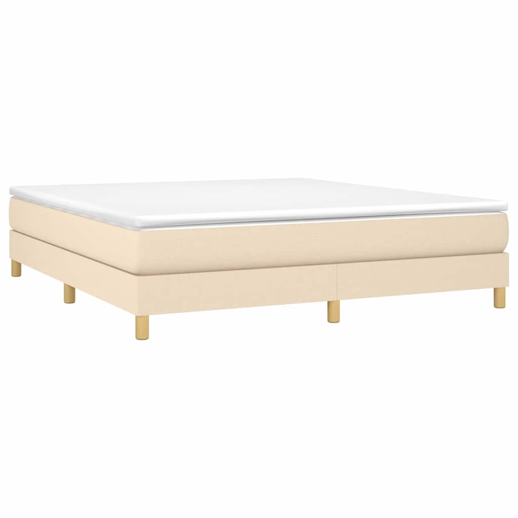 Struttura Letto a Rete a Molle Crema 160x200 cm in Tessuto