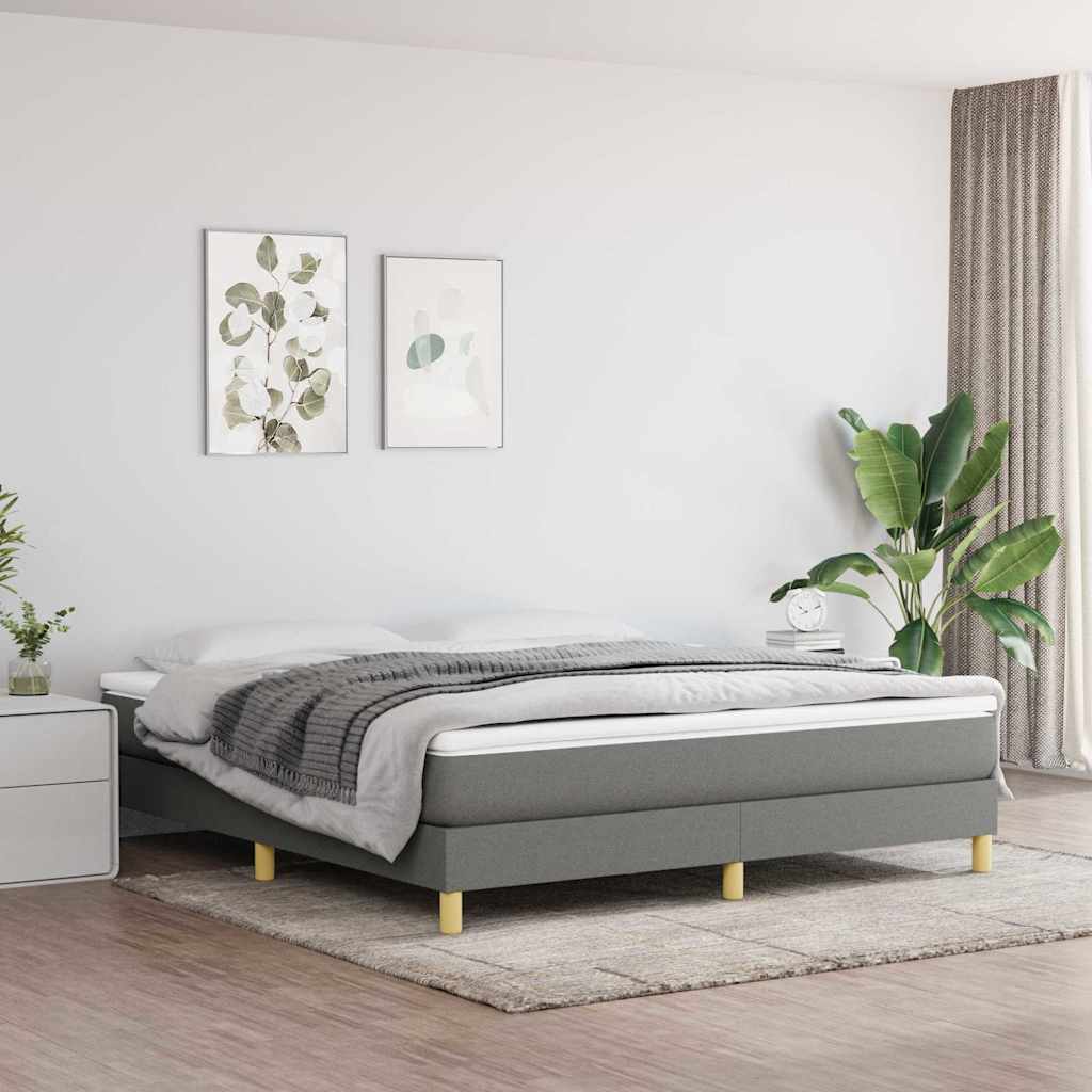 Struttura Letto a Rete a Molle Grigio Scuro 180x200 cm Tessuto