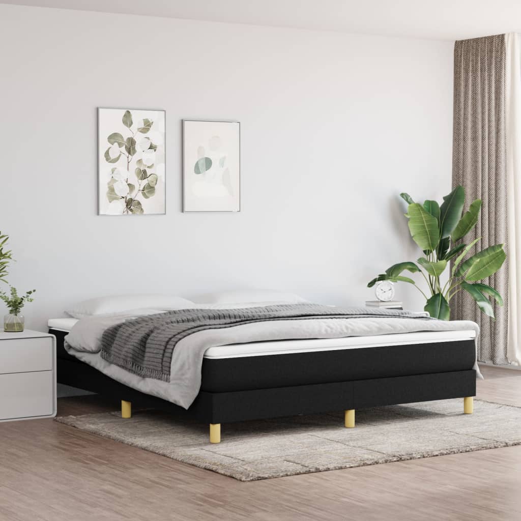 Struttura Letto a Rete a Molle Nero 180x200 cm in Tessuto | homemem39