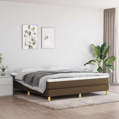 Struttura Letto a Rete a Molle Marrone Scuro 180x200 cm Tessuto