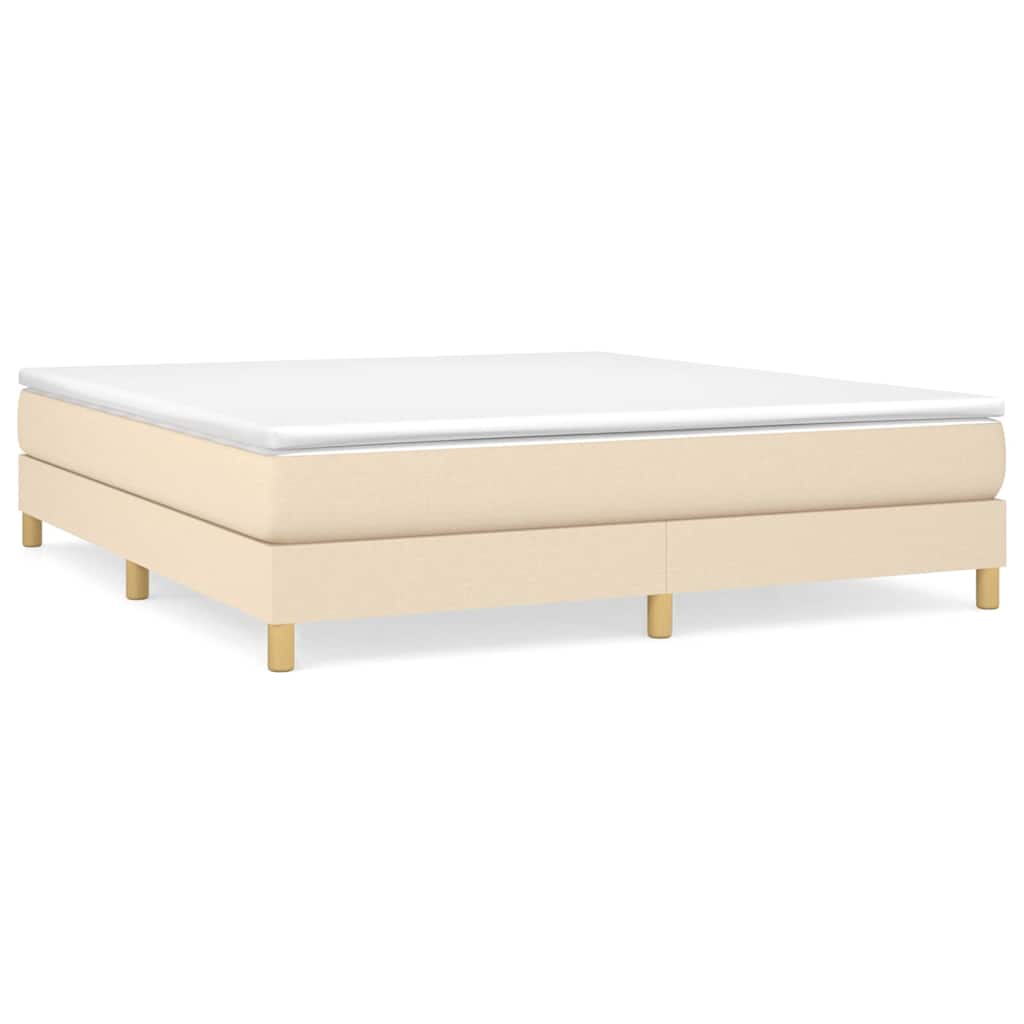 Struttura Letto a Rete a Molle Crema 180x200 cm in Tessuto