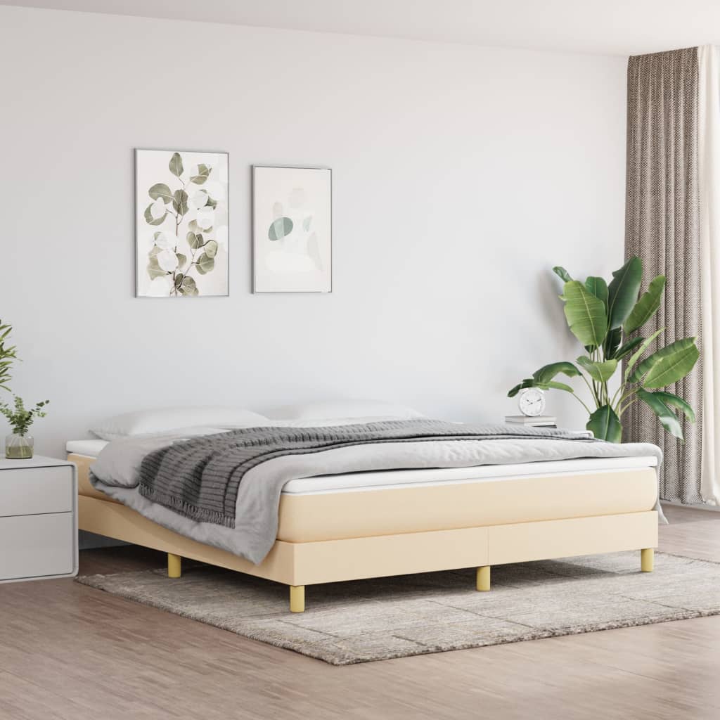 Struttura Letto a Rete a Molle Crema 180x200 cm in Tessuto | homemem39